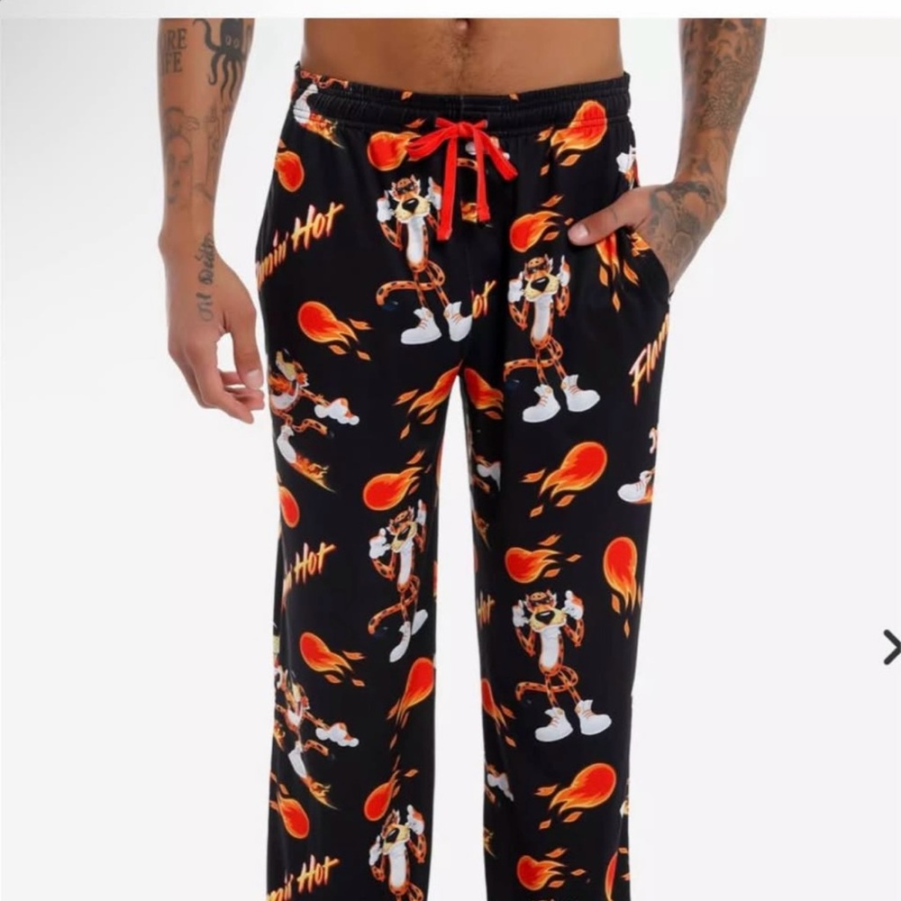 Hot Topic Black and Red Graphic Men's Pajama Pants